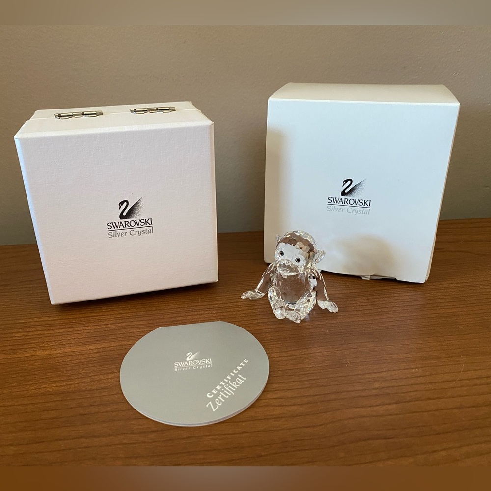 SWAROVSKI CRYSTAL 7618 NR 000 001 CHIMPANZEE Monkey Figurine w/ Original Box COA